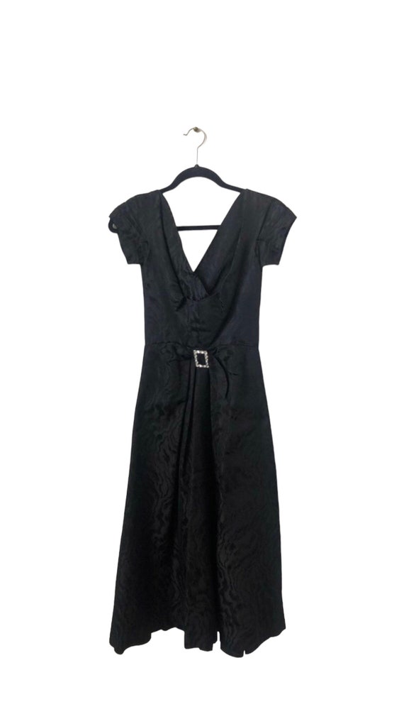 Vintage 1950’s Taffeta  Black Cocktail Dress , Pa… - image 9