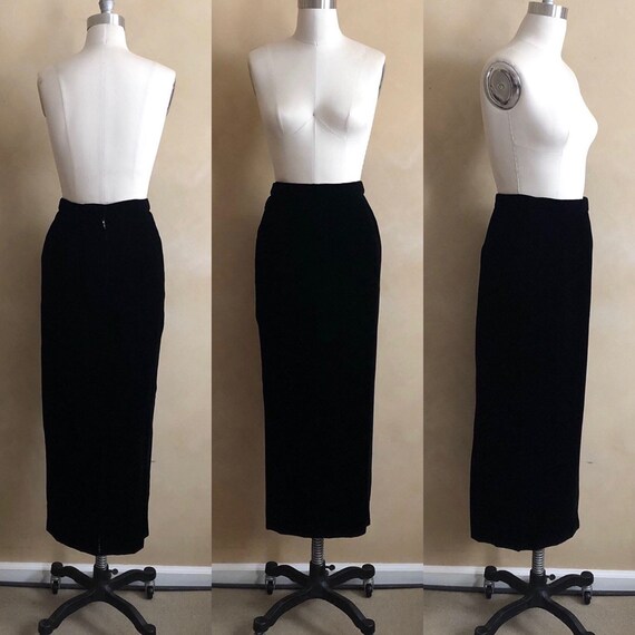 Vintage Black Velvet Skirt