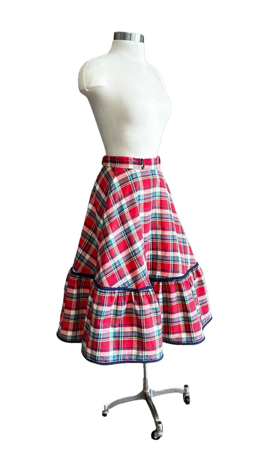 Vintage 1950’s Plaid Skirt, Swing Skirt, Rockabill