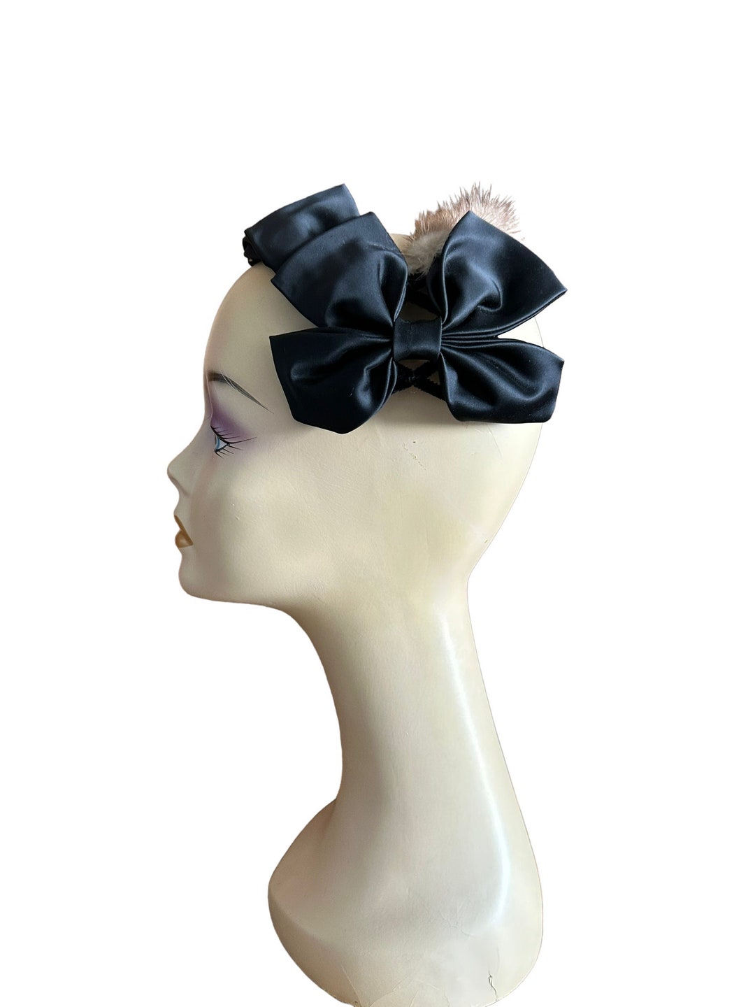 50’s Black Leopard Bow Hat main image 1