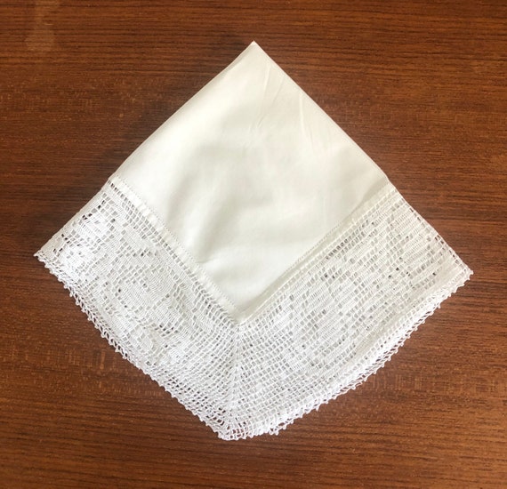 Vintage White Lace Handkerchief Set,  wedding acc… - image 6