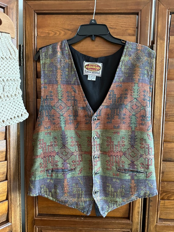 Vintage Western Style Vest, Southwestern  style