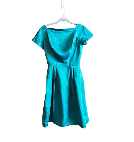 Blue Satin 1950’s Dress, Party dress special occa… - image 7