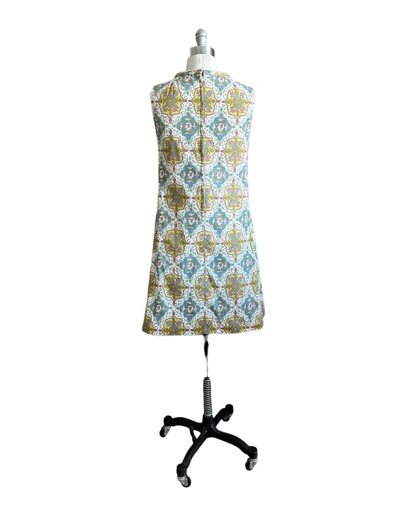 Vintage 1960’s Shift style spring dress cotton ma… - image 7