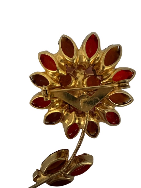 Vintage Rhinestone Flower Brooch, floral pin - image 6