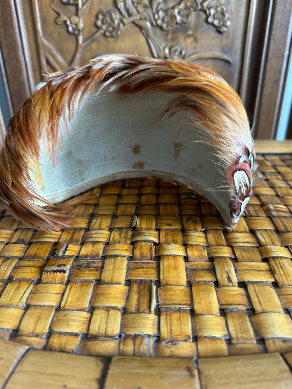 Vintage 1950s Pheasant Feather Hat: Autumn Head Piece - Etsy display picture 2