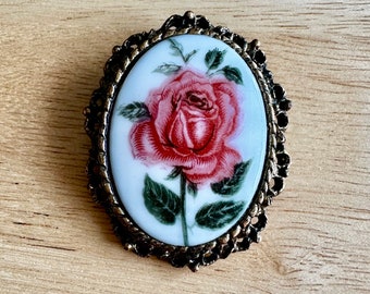 Vintage 1960’s Rose Brooch oversized statement piece