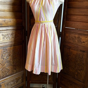 Spring pastels Vintage 1950s 1960s dress, Fit and flare dress image 8