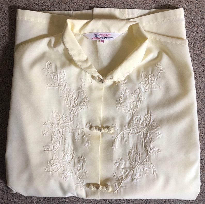 yellow Embroidered Cotton Blouse Daffodil brand Asian Style