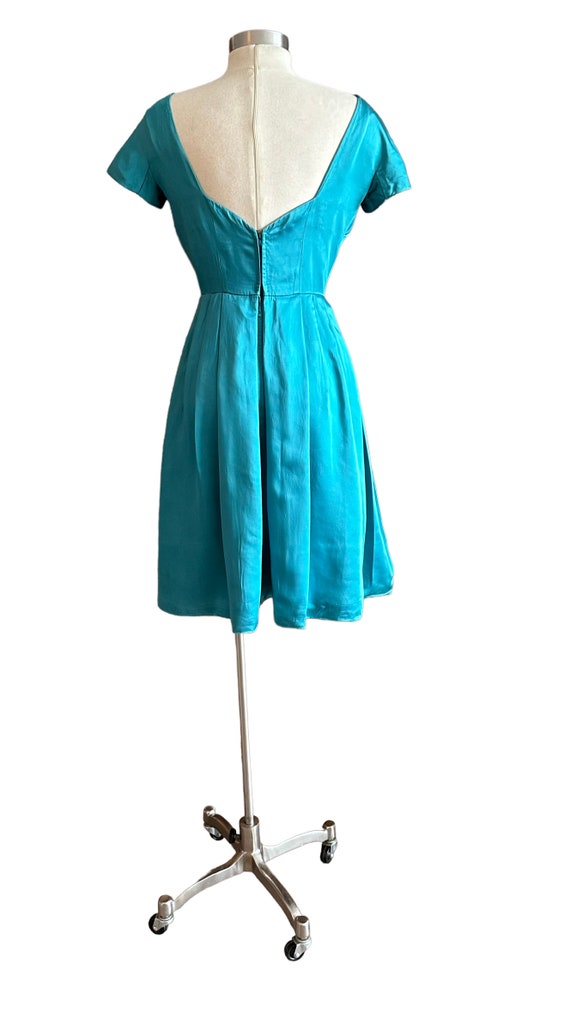 Blue Satin 1950’s Dress, Party dress special occa… - image 6