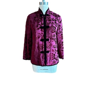 Vintage velvet jacket, Asian style, burnt velvet