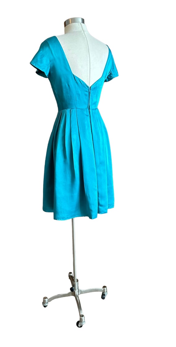 Blue Satin 1950’s Dress, Party dress special occa… - image 2
