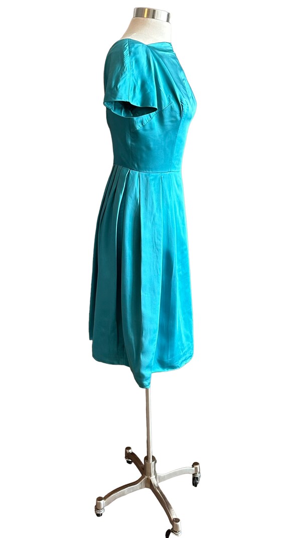 Blue Satin 1950’s Dress, Party dress special occa… - image 4