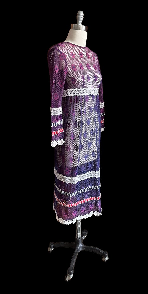 Vintage 1960’s era Purple Lace Dress,  Eloise Cur… - image 6