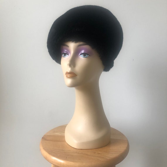 Vintage Black Faux Fur Hat, 1960s Hat, Winter Hat… - image 4