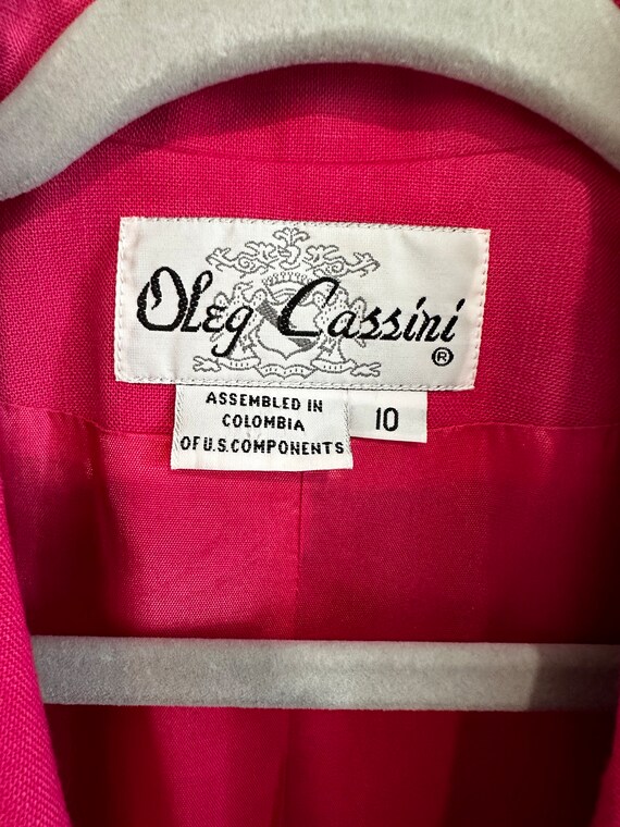 Vintage 80’s Hot Pink Spring Blazer, Oleg Cassini - image 7