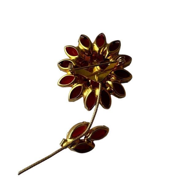 Vintage Rhinestone Flower Brooch, floral pin - image 7