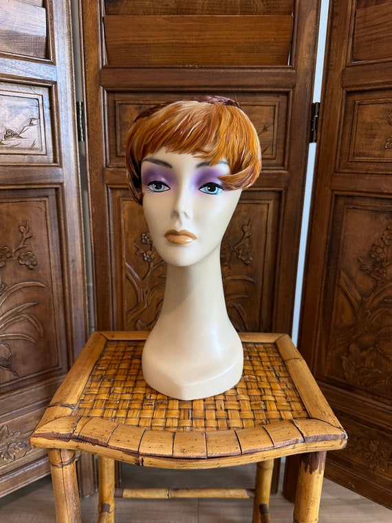 Vintage Feather Hat in Colorful Fall Colors, 1950 display picture 1
