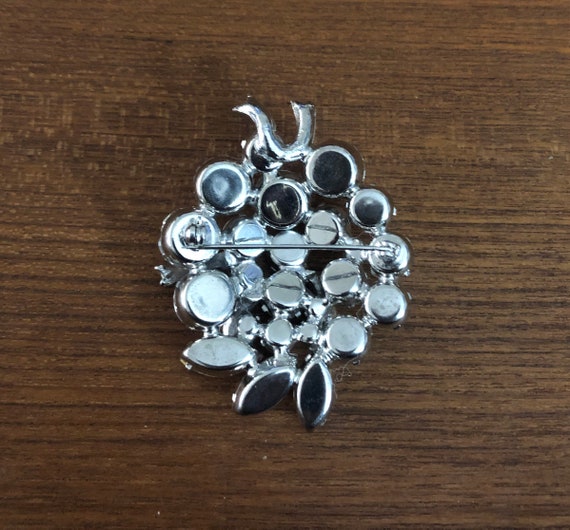 Vintage Ribbon Brooch Rhinestone Crystal Silvertone - Etsy