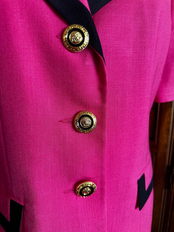 Vintage 80’s Hot Pink Spring Blazer, Oleg Cassini - image 4
