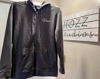 The Hozz Musician Logo Gray Full Zip Hoodie size Medium