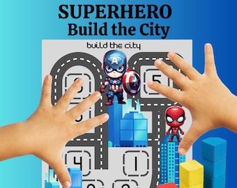 Superhero Build a City for Toddlers and Preschool, busy activities, fun and games, education, learning Digital printable