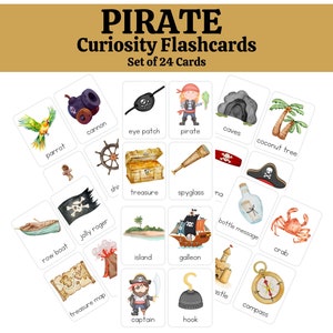 Tarjetas didácticas - Aventuras Piratas: Tarjetas de curiosidad para la mente en crecimiento, tarjetas didácticas Montessori, preescolar, niños pequeños, educación infantil en casa