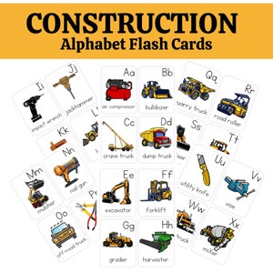 Cartes alphabet de construction de A à Z Préscolaire, tout-petit, enfant - Apprentissage tout au long de la vie