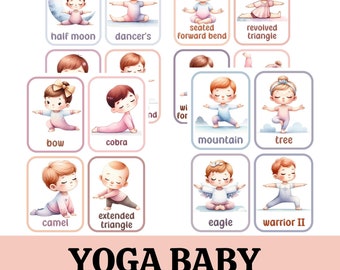 Movement Cards  Yoga Baby for Toddlers and Preschool and younger, busy activities, fun and games, fitness - Digital, Instant Download