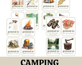 Movement Cards Camping for Toddlers and Preschool, busy activities, fun and games, fitness - Camp, Outdoor Fun Digital