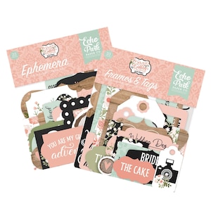 Echo Park OUR WEDDING Collection Set of 2 Items, Ephemera and Frames and Tags / Carta Bella