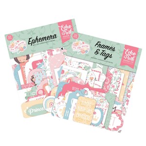 Echo Park OUR LITTLE PRINCESS Collection Set of 2 Items, Ephemera and Frames and Tags /Carta Bella