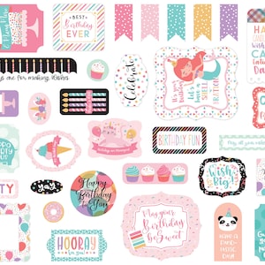 Echo Park Ephemera - It&#39;s Your Birthday -  33 pieces