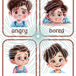 Emotion Flashcards, Feeling Cards for Toddlers and Preschool, Brown ...
