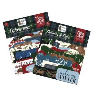 Echo park WARM AND COZY Collection Set of 2 Items, Ephemera and Frames and Tags / Carta Bella