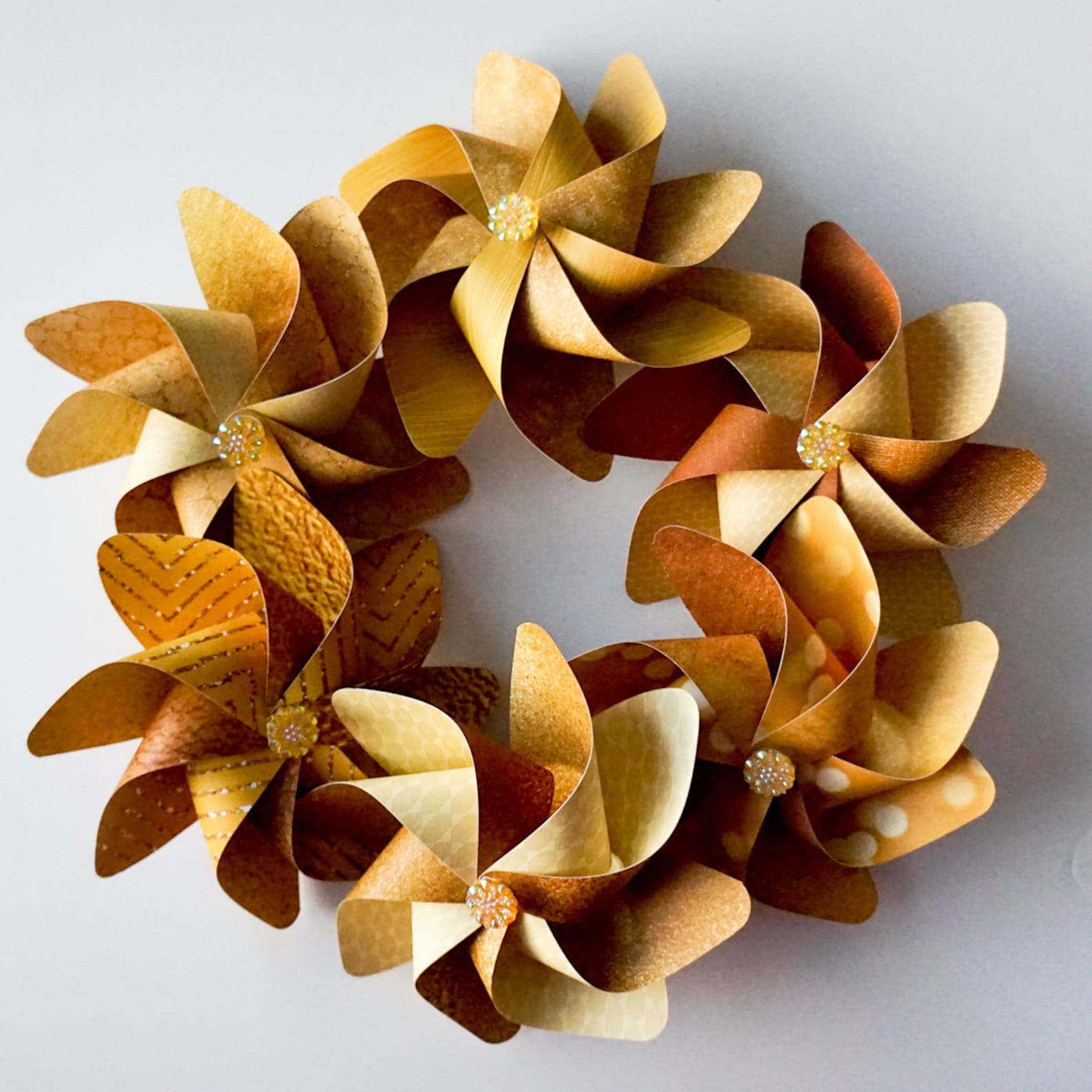 Pinwheels Gold on Gold 423 Set of 6 Beautiful Double Etsy