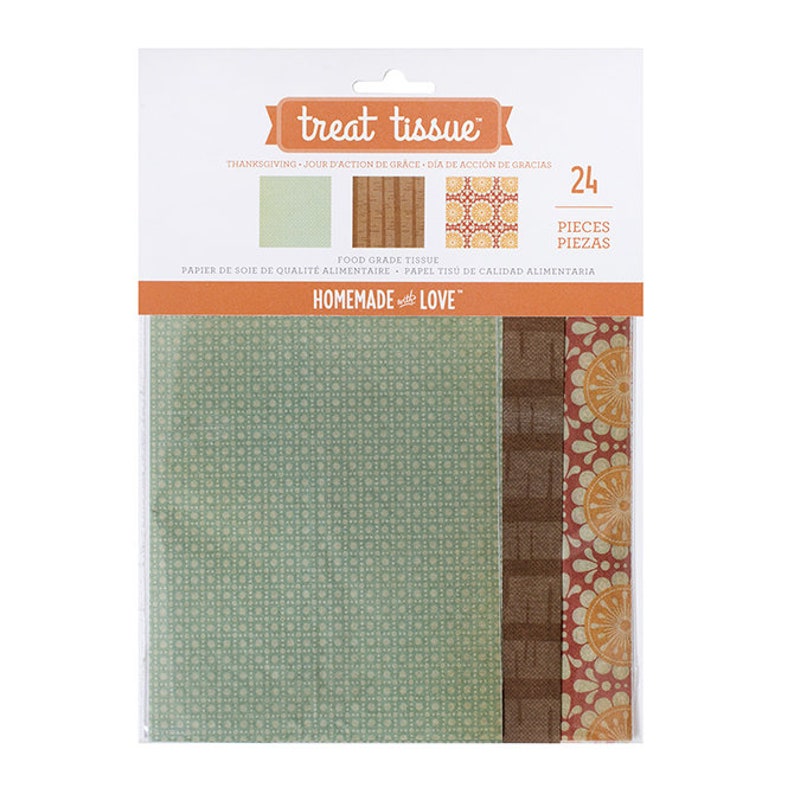Thanksgiving Grease resistant Each has 24 pieces of food grade tissue with fall beautiful patterns Treat Tissue Packs