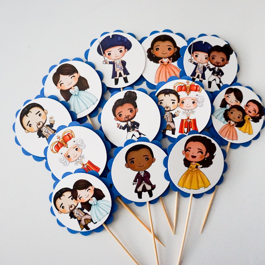 Hamilton Cupcake Toppers Alexander Stage Production Etsy