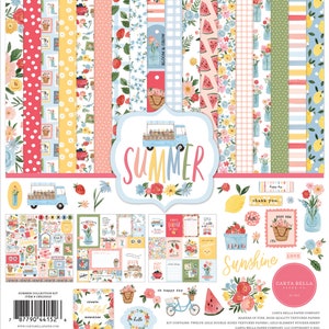 Carta Bella Kit de colección VERANO papel 12 x 12 y hoja de pegatinas Element Echo Park