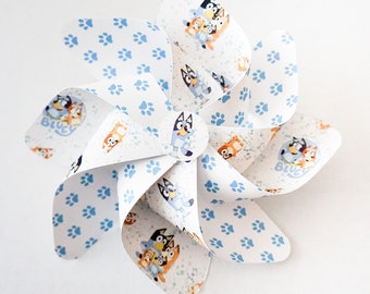 Pinwheels Bluey party - With Straws Set of 6 Beautiful Double Spinners, bluey birthday - And they match our cupcake toppers