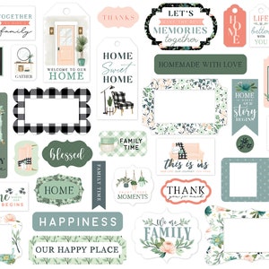 Carta Bella Ephemera - Gather at Home  33 pieces Frames and Tags Echo Park