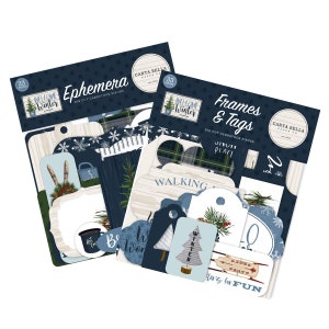 Carta Bella WELCOME WINTER Collection Set of 2 Items, Ephemera and Frames and Tags / Echo Park