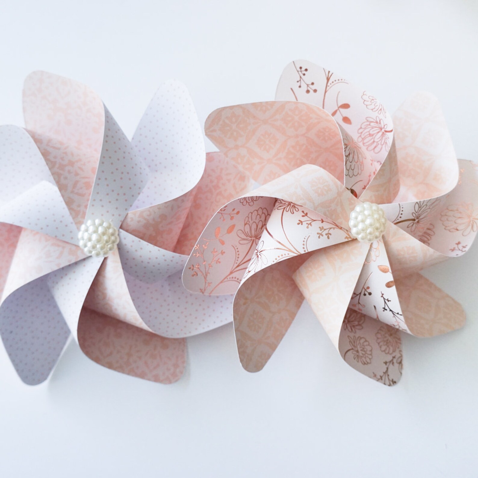 Pinwheels Rose Gold 406 Set of 12 Beautiful Double Spinners Etsy