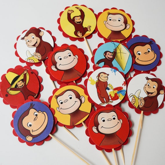 Curious Cupcake Toppers Cupcake Flags Cupcake Etsy