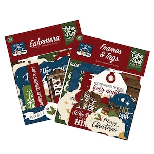Echo park THE FIRST NOEL Collection Set of 2 Items, Ephemera and Frames and Tags / Carta Bella