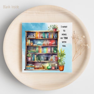 Tarjeta - Quiero hacer mi TBR contigo - perfecta para cualquier amante de los libros.  Descarga digital, impresión instantánea - acaparador de libros, libros de bolsillo, tapa dura