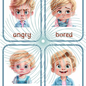 Emotion Flashcards, Feeling Cards for Toddlers and Preschool, Blonde ...