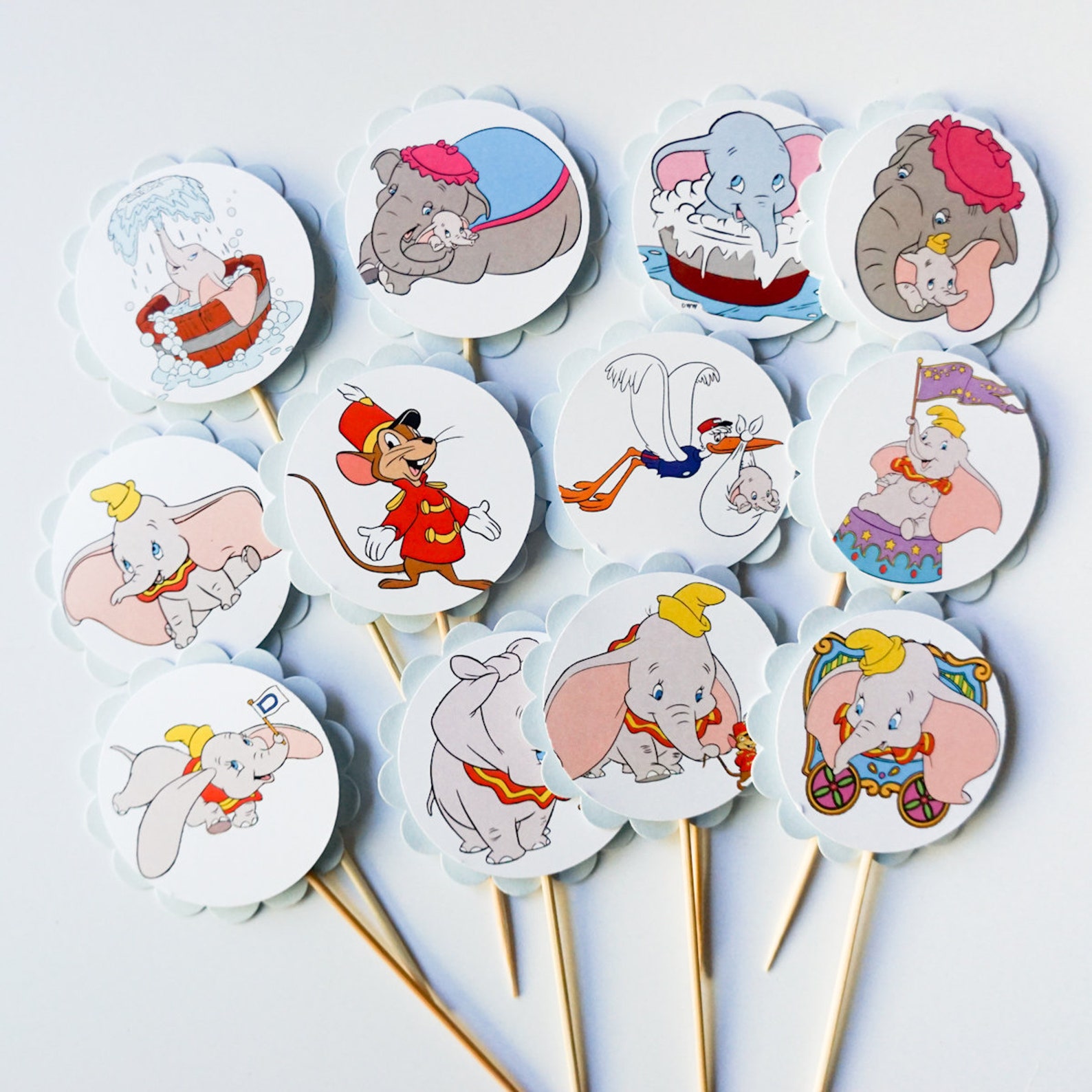Dumbo Cupcake Toppers Cupcake Flags Cupcake Toothpick Party Etsy