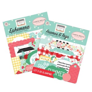 Carta BElla SUMMER MARKET Collection Set of 2 Items, Ephemera and Frames and Tags / Echo Park