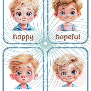 Emotion Flashcards, Feeling Cards for Toddlers and Preschool, Blonde ...